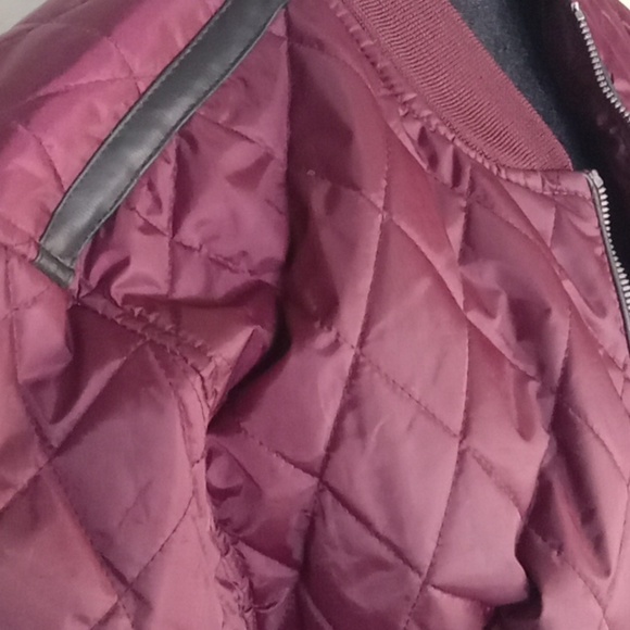 Lon nyc maroon across the pond quilted jacket XL - Picture 7 of 8